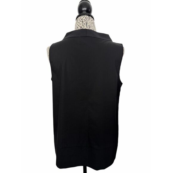 Até Italy Black Cotton Blend Sleeveless Structured Shell Top Size 44 US 8/10 - Picture 9 of 12